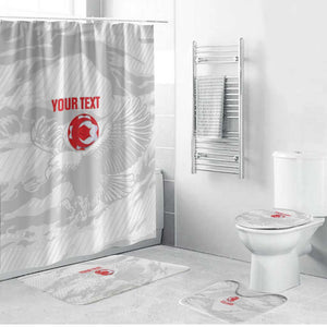 Custom Tunisia Football Bathroom Set 2026 Eagles of Carthage White Grunge - African Pride