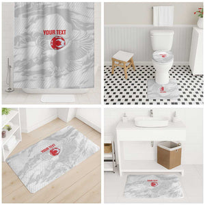 Custom Tunisia Football Bathroom Set 2026 Eagles of Carthage White Grunge - African Pride