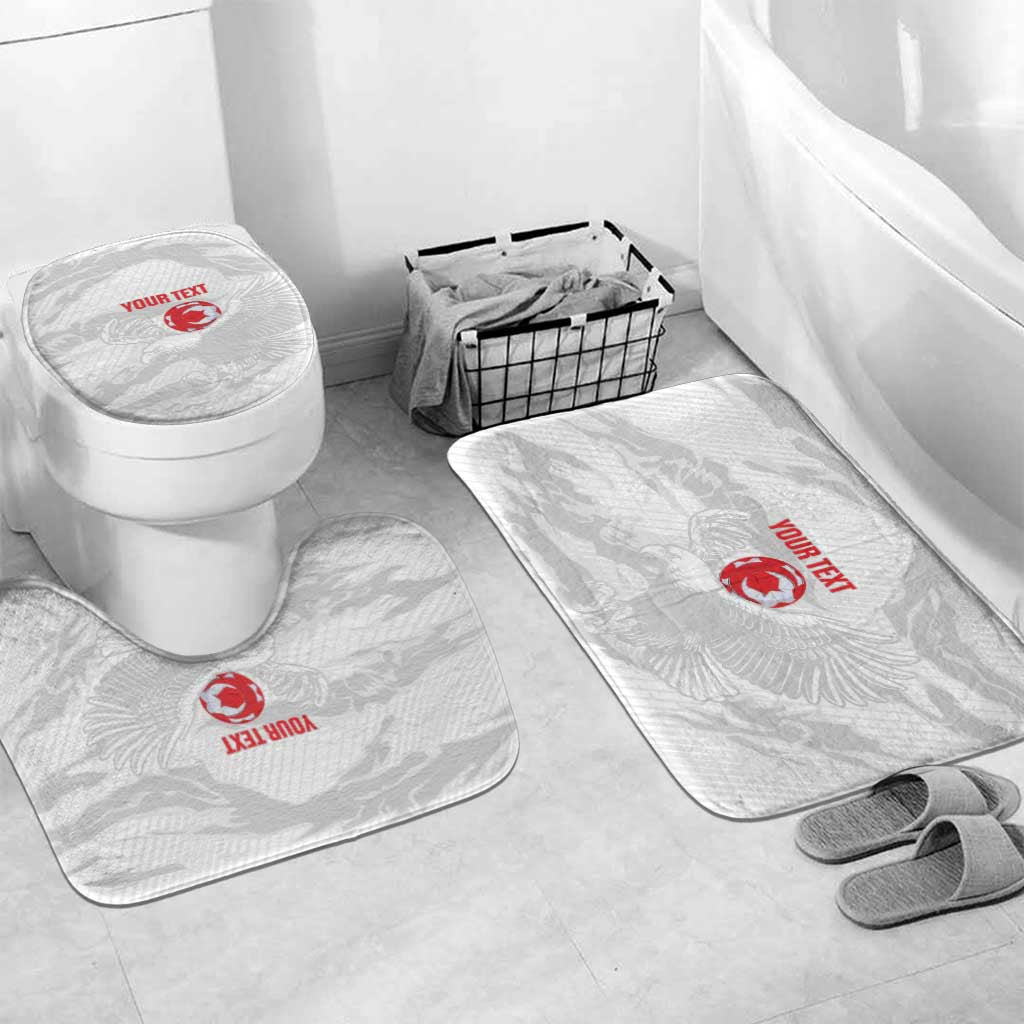 Custom Tunisia Football Bathroom Set 2026 Eagles of Carthage White Grunge - African Pride