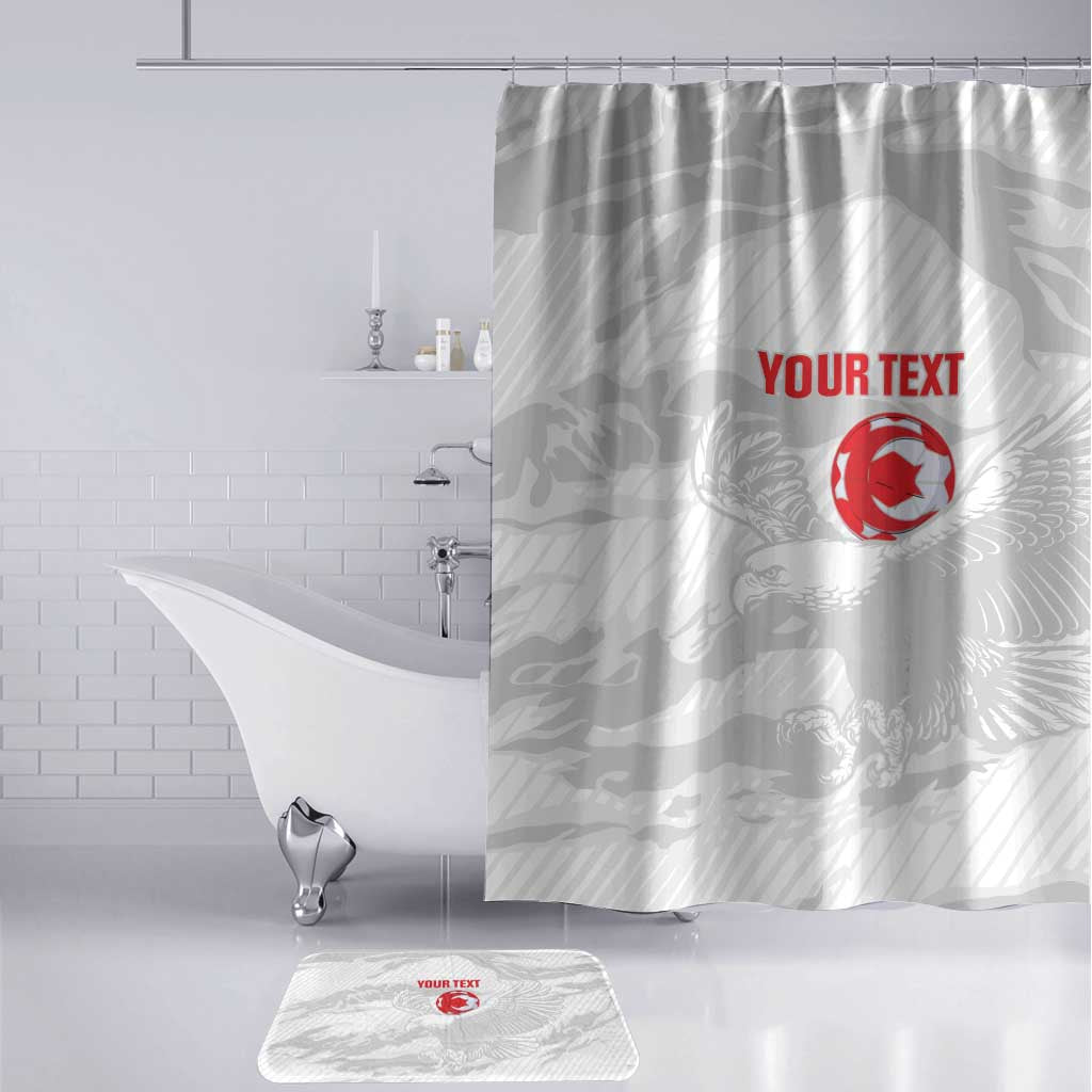 Custom Tunisia Football Bathroom Set 2026 Eagles of Carthage White Grunge - African Pride