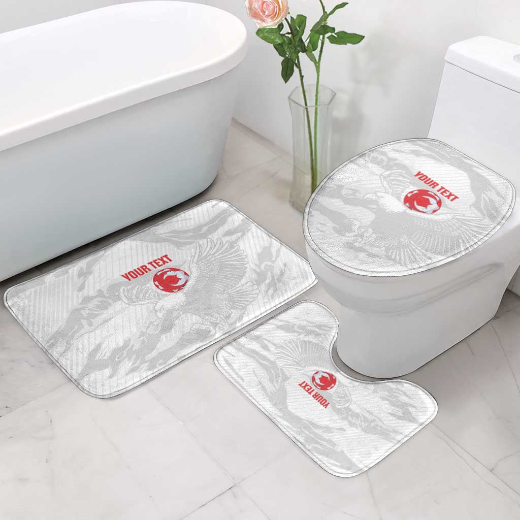 Custom Tunisia Football Bathroom Set 2026 Eagles of Carthage White Grunge - African Pride