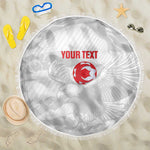 Custom Tunisia Football Beach Blanket 2026 Eagles of Carthage White Grunge - African Pride