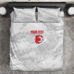 Custom Tunisia Football Bedding Set 2026 Eagles of Carthage White Grunge - African Pride