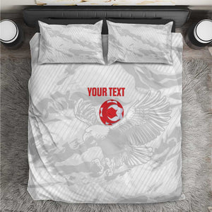 Custom Tunisia Football Bedding Set 2026 Eagles of Carthage White Grunge - African Pride