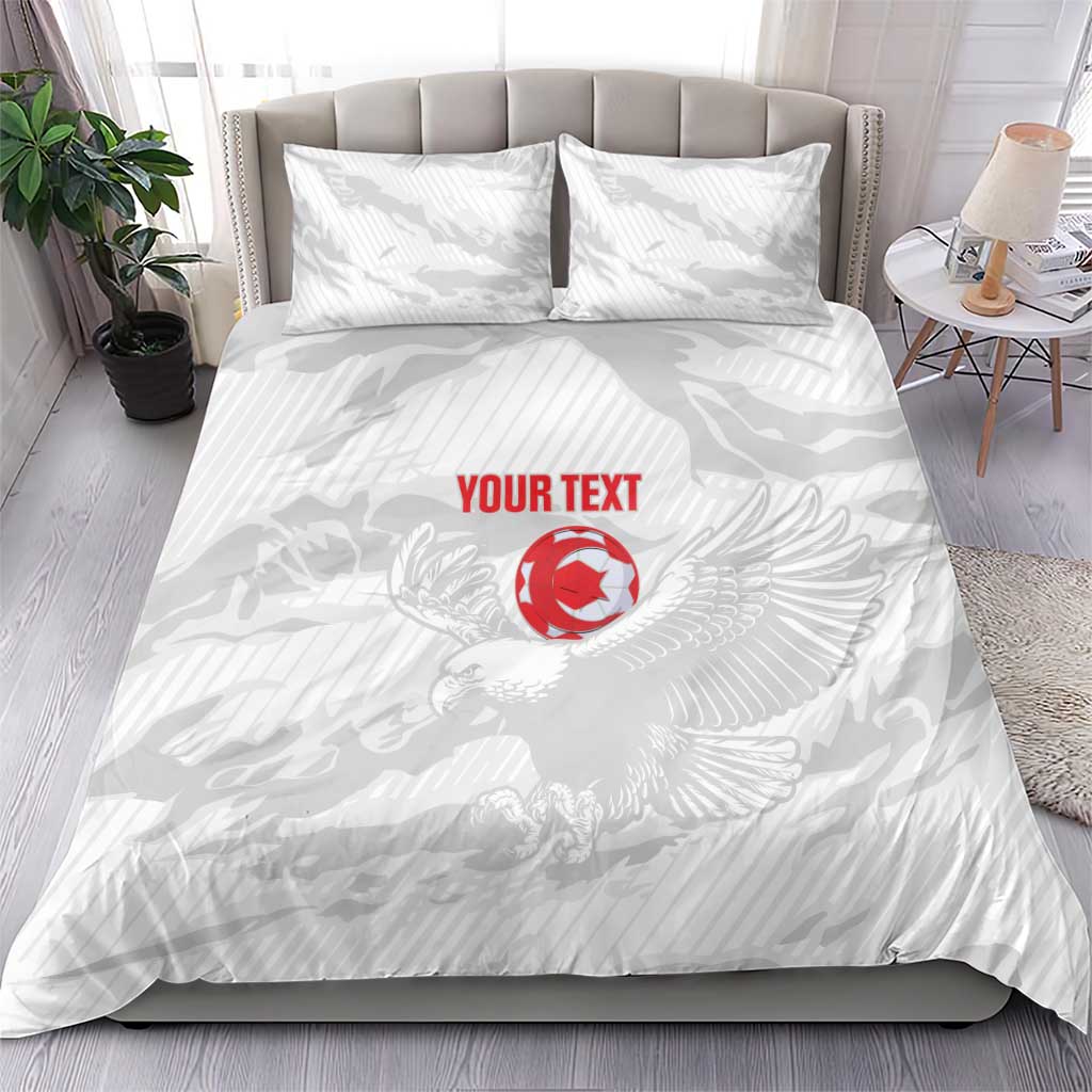 Custom Tunisia Football Bedding Set 2026 Eagles of Carthage White Grunge - African Pride