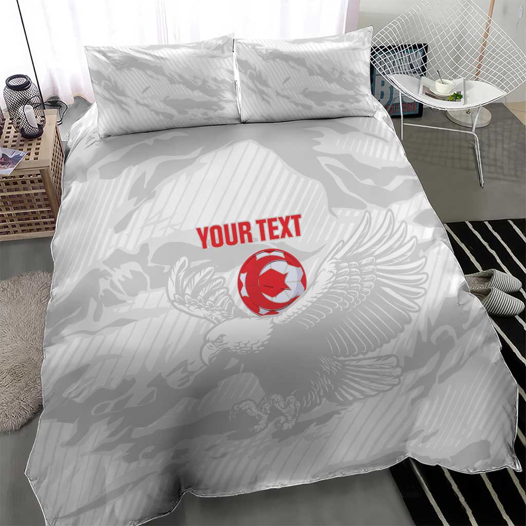 Custom Tunisia Football Bedding Set 2026 Eagles of Carthage White Grunge - African Pride
