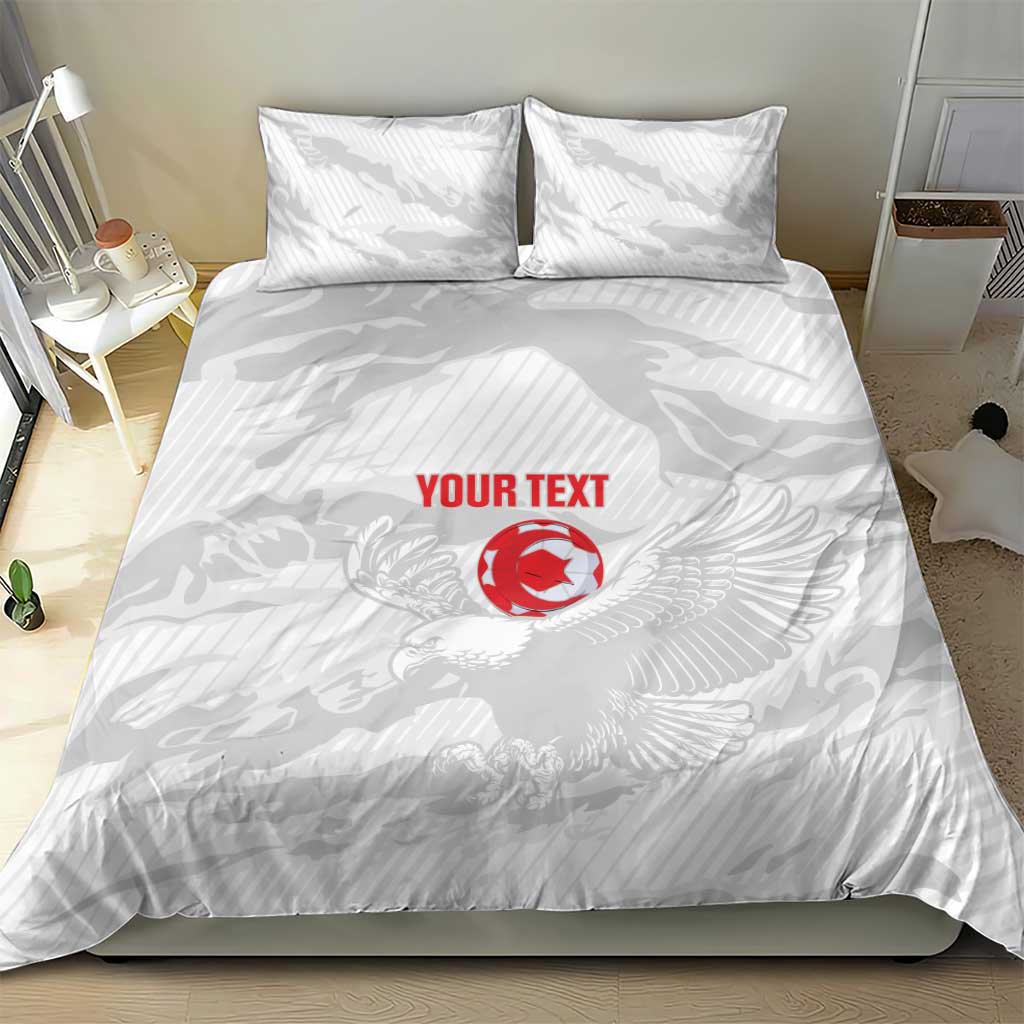 Custom Tunisia Football Bedding Set 2026 Eagles of Carthage White Grunge - African Pride