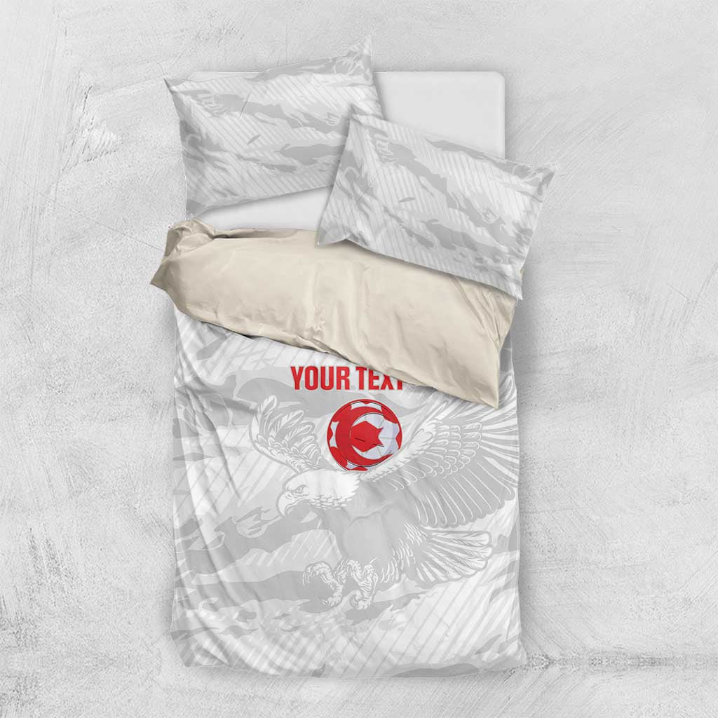 Custom Tunisia Football Bedding Set 2026 Eagles of Carthage White Grunge - African Pride