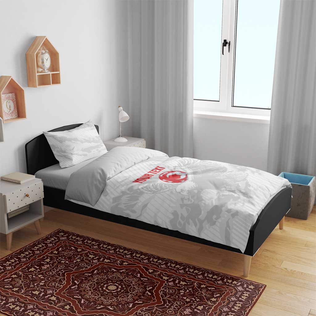 Custom Tunisia Football Bedding Set 2026 Eagles of Carthage White Grunge - African Pride