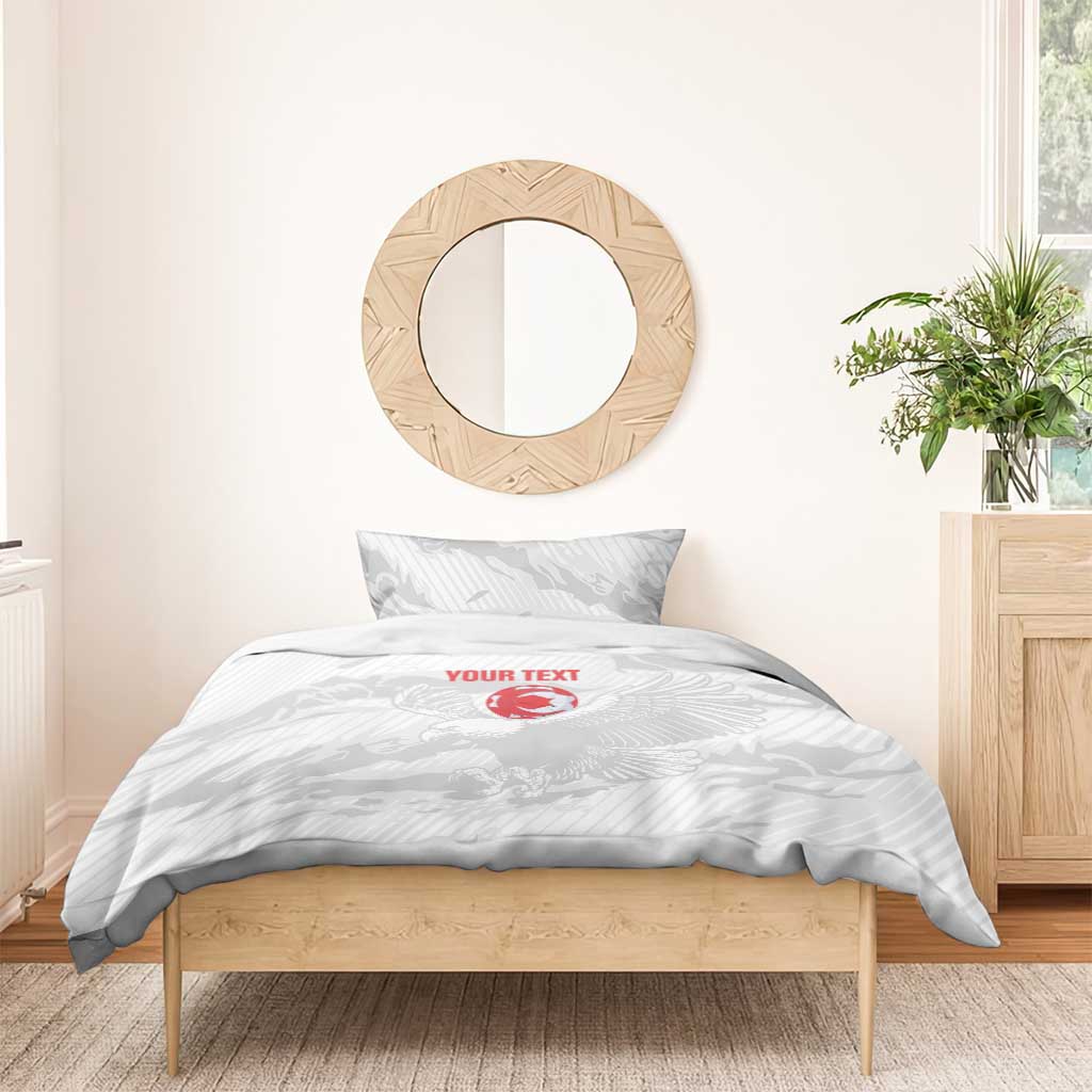 Custom Tunisia Football Bedding Set 2026 Eagles of Carthage White Grunge - African Pride