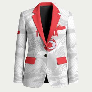 Custom Tunisia Football Blazer 2026 Eagles of Carthage White Grunge - African Pride
