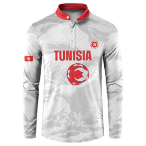 Custom Tunisia Football Button Sweatshirt 2026 Eagles of Carthage White Grunge