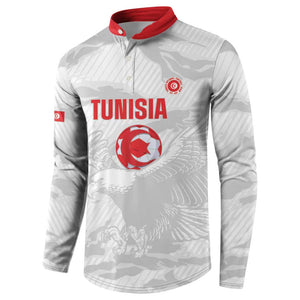Custom Tunisia Football Button Sweatshirt 2026 Eagles of Carthage White Grunge