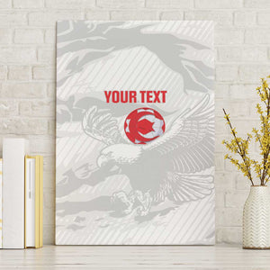 Custom Tunisia Football Canvas Wall Art 2026 Eagles of Carthage White Grunge - African Pride