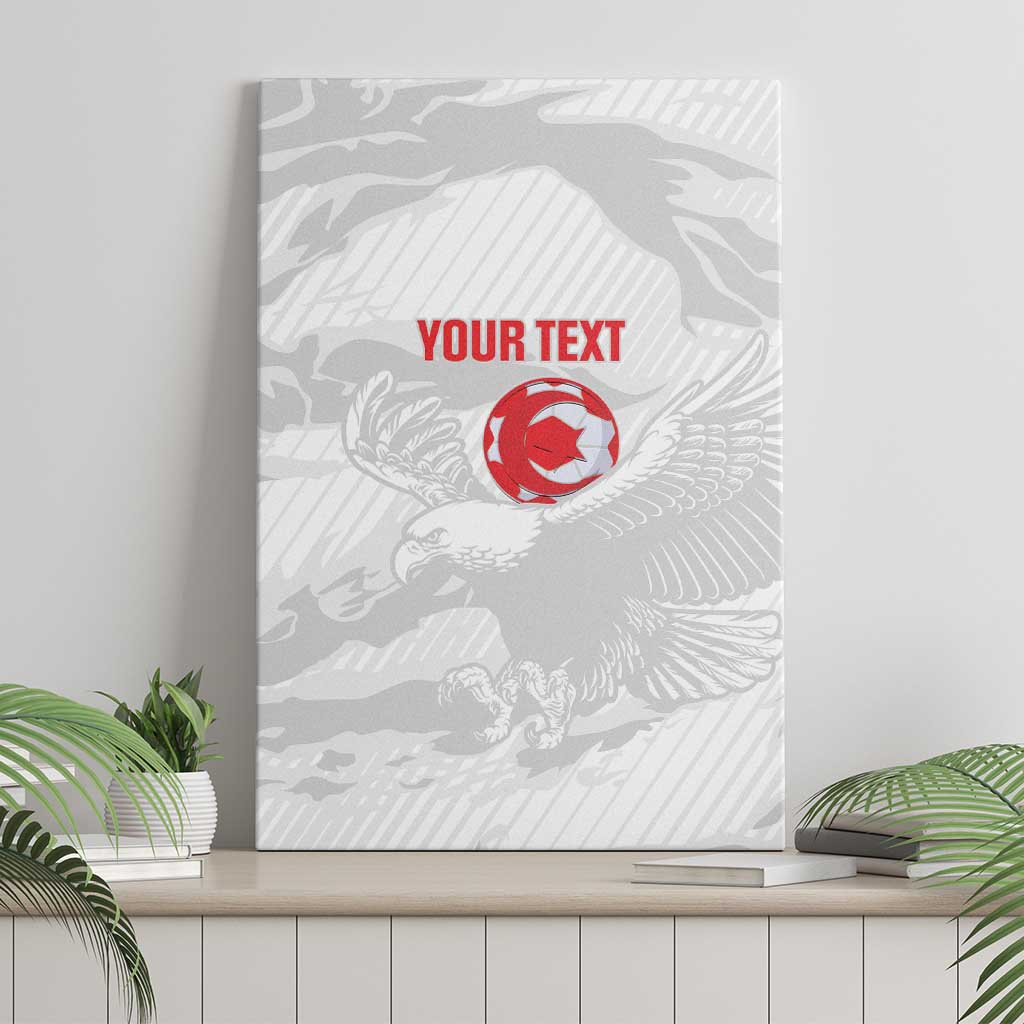 Custom Tunisia Football Canvas Wall Art 2026 Eagles of Carthage White Grunge - African Pride
