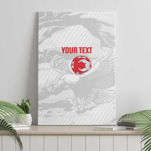 Custom Tunisia Football Canvas Wall Art 2026 Eagles of Carthage White Grunge - African Pride