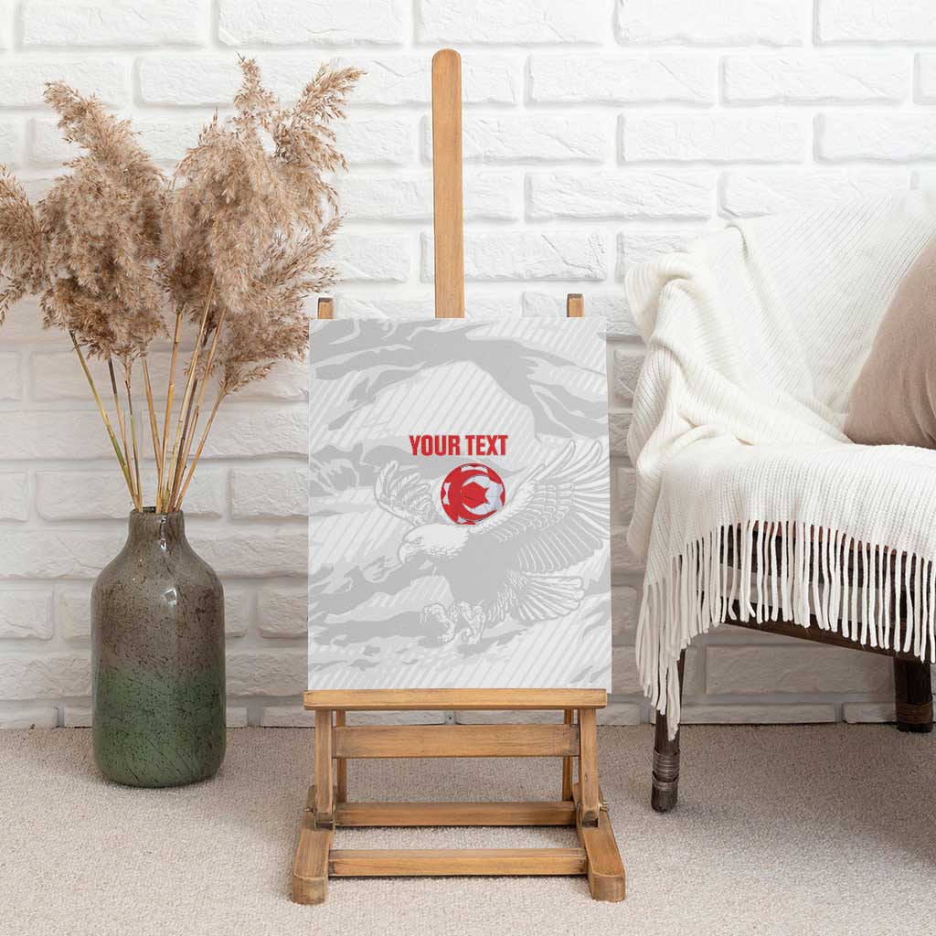 Custom Tunisia Football Canvas Wall Art 2026 Eagles of Carthage White Grunge - African Pride