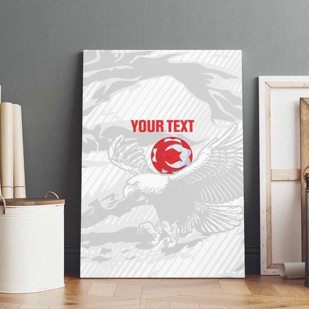 Custom Tunisia Football Canvas Wall Art 2026 Eagles of Carthage White Grunge - African Pride