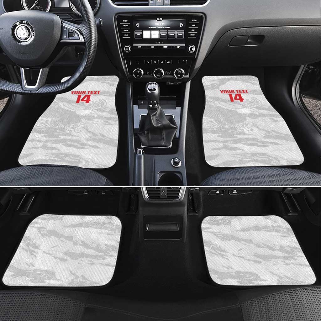 Custom Tunisia Football Car Mats 2026 Eagles of Carthage White Grunge - African Pride