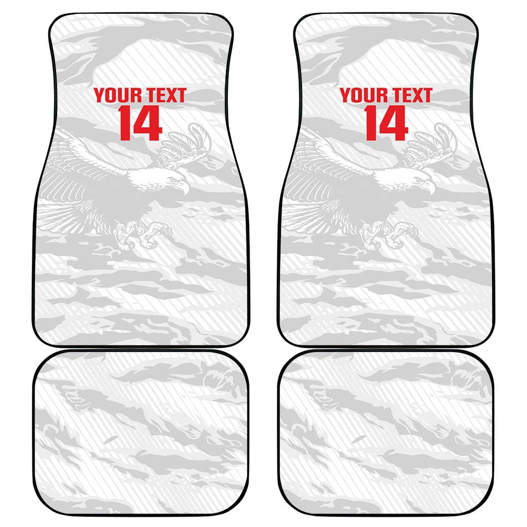 Custom Tunisia Football Car Mats 2026 Eagles of Carthage White Grunge - African Pride