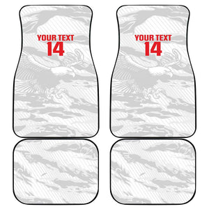 Custom Tunisia Football Car Mats 2026 Eagles of Carthage White Grunge - African Pride