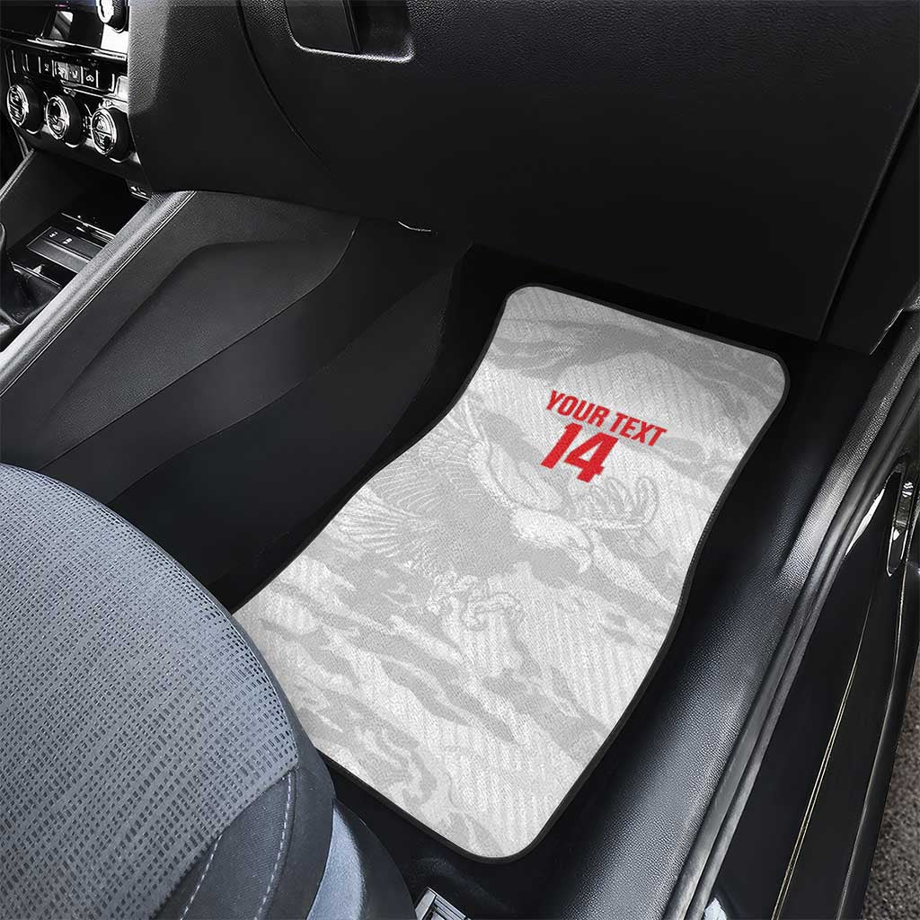 Custom Tunisia Football Car Mats 2026 Eagles of Carthage White Grunge - African Pride