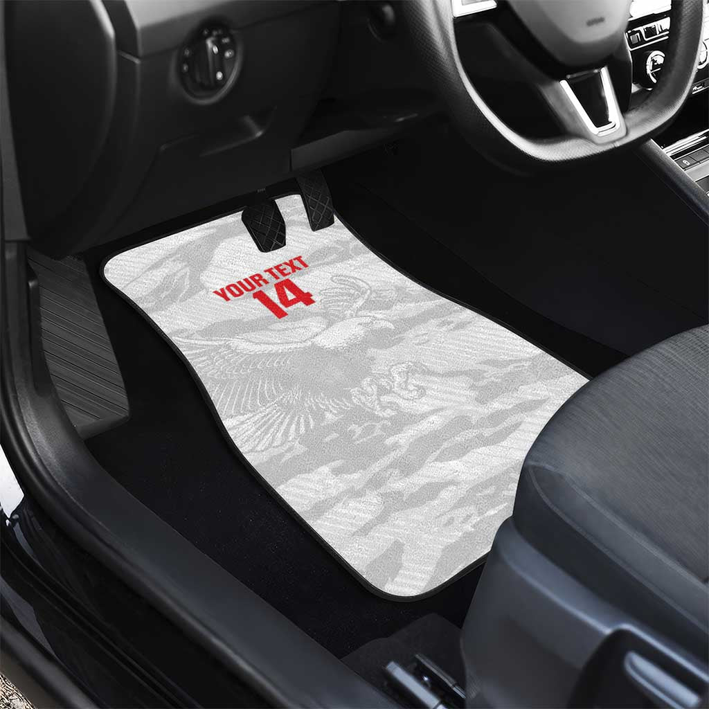 Custom Tunisia Football Car Mats 2026 Eagles of Carthage White Grunge - African Pride