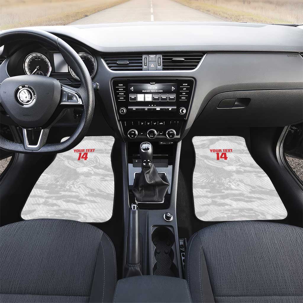 Custom Tunisia Football Car Mats 2026 Eagles of Carthage White Grunge - African Pride