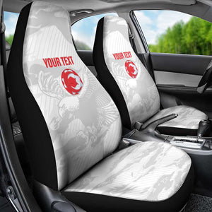 Custom Tunisia Football Car Seat Cover 2026 Eagles of Carthage White Grunge - African Pride