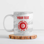 Custom Tunisia Football Ceramic Mug 2026 Eagles of Carthage White Grunge - African Pride