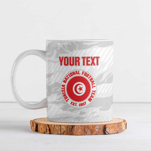 Custom Tunisia Football Ceramic Mug 2026 Eagles of Carthage White Grunge - African Pride