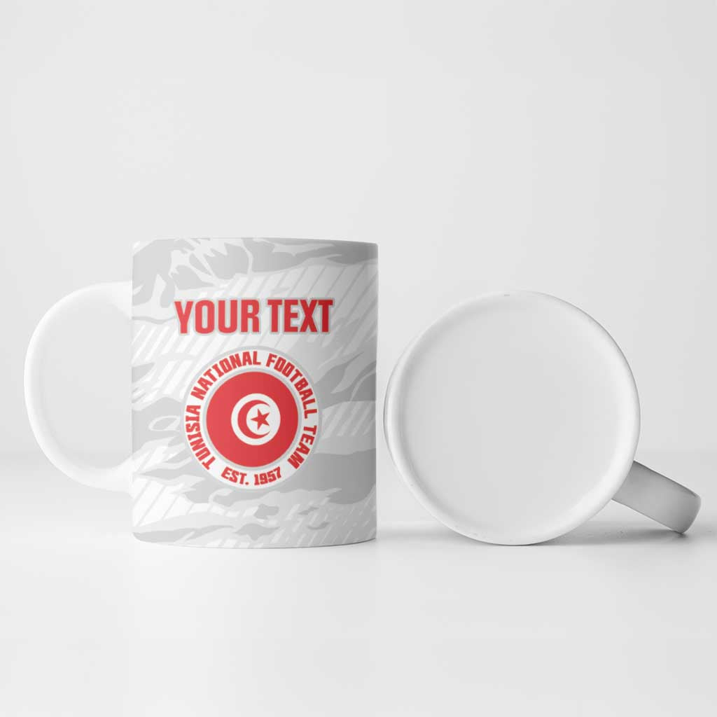 Custom Tunisia Football Ceramic Mug 2026 Eagles of Carthage White Grunge - African Pride