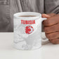Custom Tunisia Football Ceramic Mug 2026 Eagles of Carthage White Grunge - African Pride