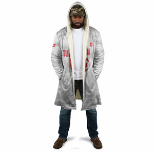 Custom Tunisia Football Cloak 2026 Eagles of Carthage White Grunge - African Pride