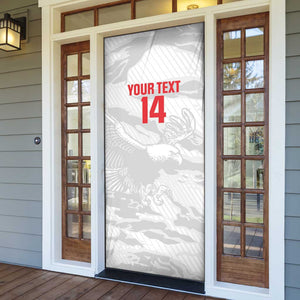 Custom Tunisia Football Door Cover 2026 Eagles of Carthage White Grunge - African Pride