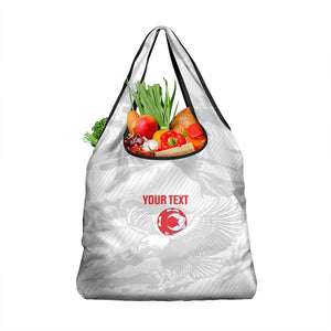 Custom Tunisia Football Grocery Bag 2026 Eagles of Carthage White Grunge - African Pride
