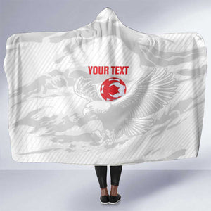Custom Tunisia Football Hooded Blanket 2026 Eagles of Carthage White Grunge - African Pride