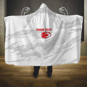 Custom Tunisia Football Hooded Blanket 2026 Eagles of Carthage White Grunge - African Pride