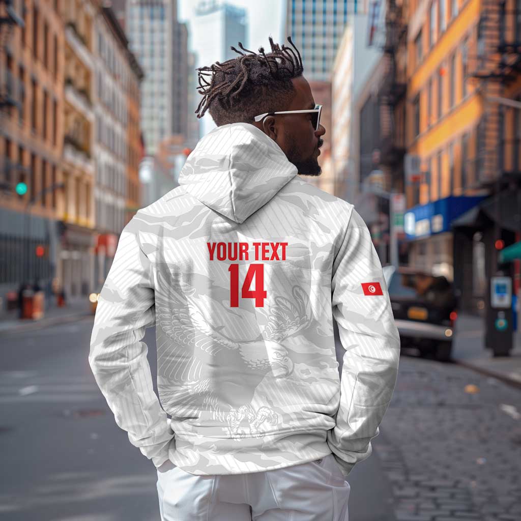 Custom Tunisia Football Hoodie 2026 Eagles of Carthage White Grunge - African Pride