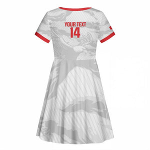 Custom Tunisia Football Kid Short Sleeve Dress 2026 Eagles of Carthage White Grunge LT14
