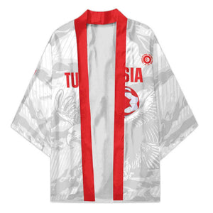 Custom Tunisia Football Kimono 2026 Eagles of Carthage White Grunge - African Pride