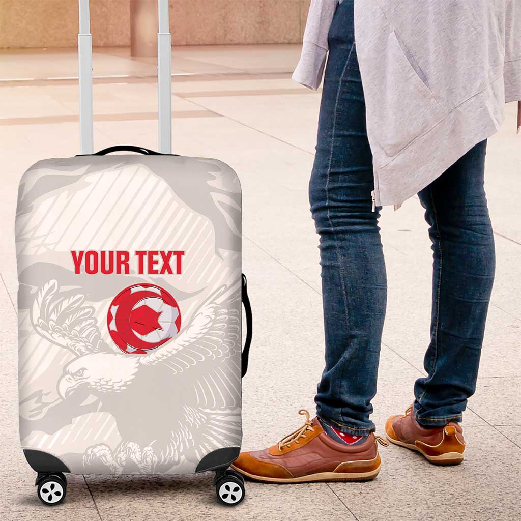 Custom Tunisia Football Luggage Cover 2026 Eagles of Carthage White Grunge - African Pride