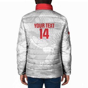 Custom Tunisia Football Padded Jacket 2026 Eagles of Carthage White Grunge - African Pride