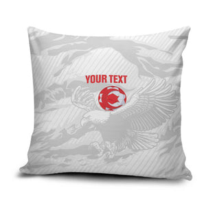 Custom Tunisia Football Pillow Cover 2026 Eagles of Carthage White Grunge - African Pride