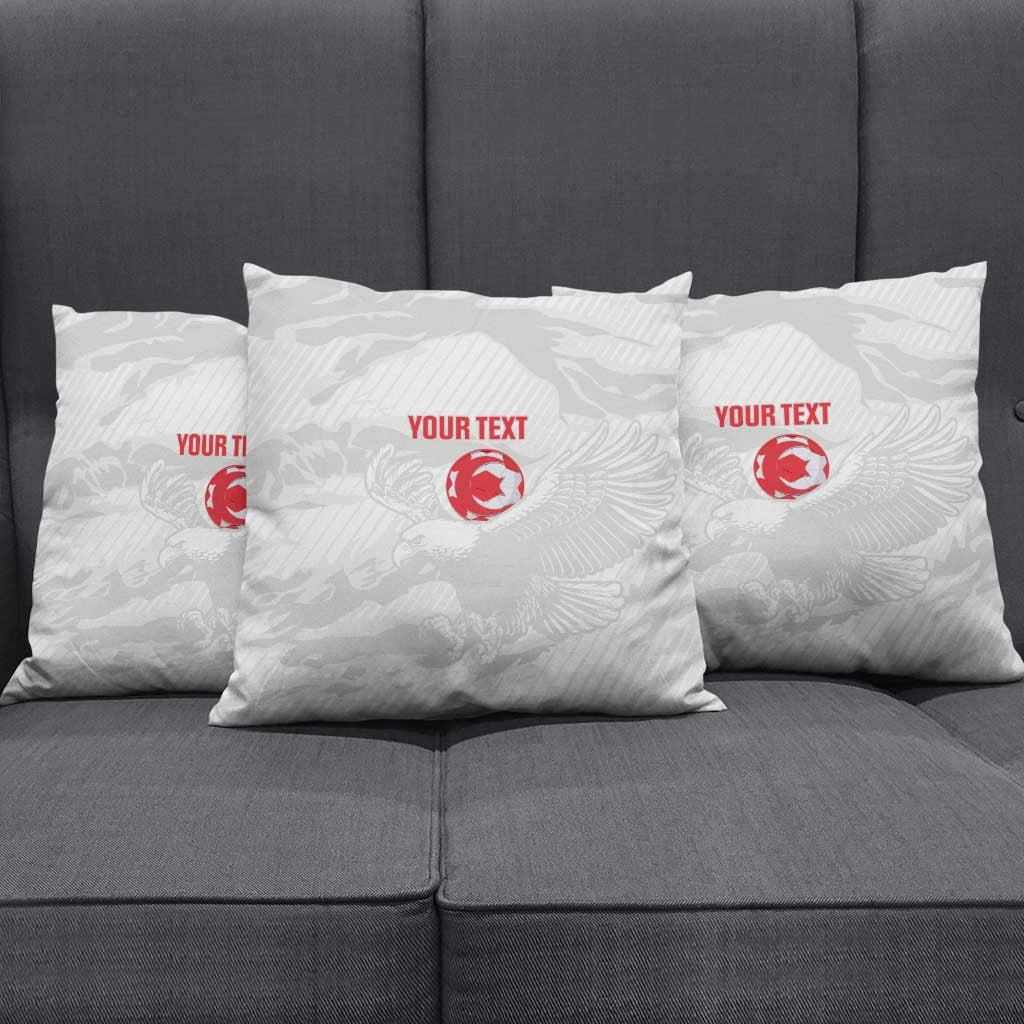 Custom Tunisia Football Pillow Cover 2026 Eagles of Carthage White Grunge - African Pride