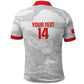 Custom Tunisia Football Polo Shirt 2026 Eagles of Carthage White Grunge LT14