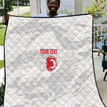 Custom Tunisia Football Quilt 2026 Eagles of Carthage White Grunge - African Pride