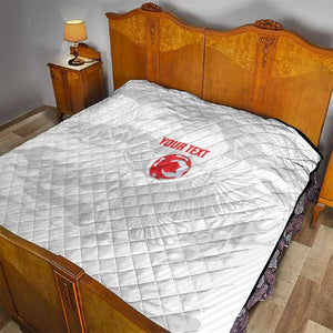 Custom Tunisia Football Quilt 2026 Eagles of Carthage White Grunge - African Pride