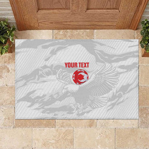 Custom Tunisia Football Rubber Doormat 2026 Eagles of Carthage White Grunge - African Pride