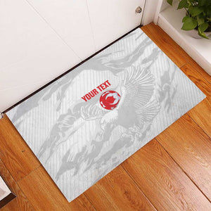 Custom Tunisia Football Rubber Doormat 2026 Eagles of Carthage White Grunge - African Pride